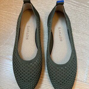 Rothy's Square Flat – Crochet Olive Green